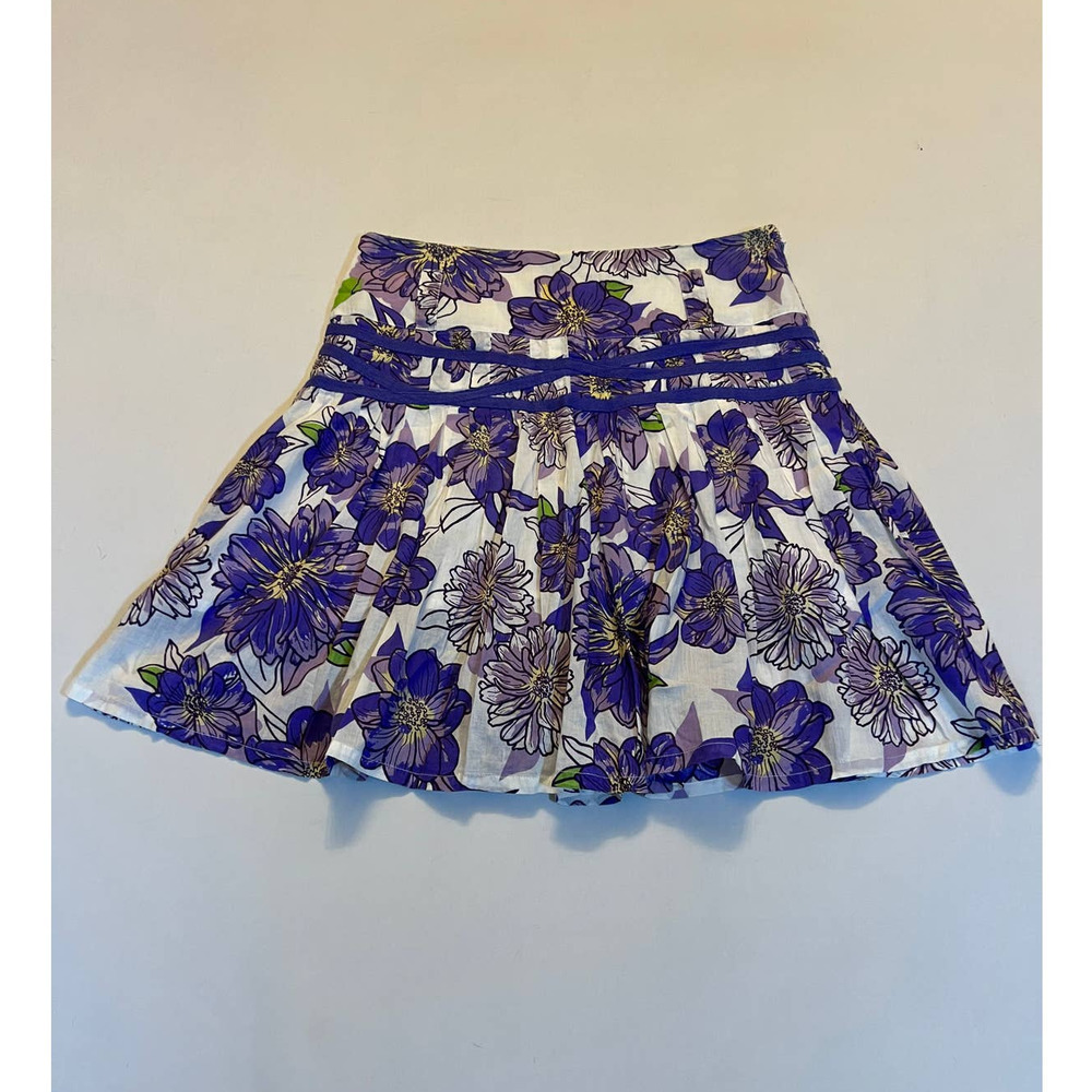 FOLIO white purple floral cotton skirt 5